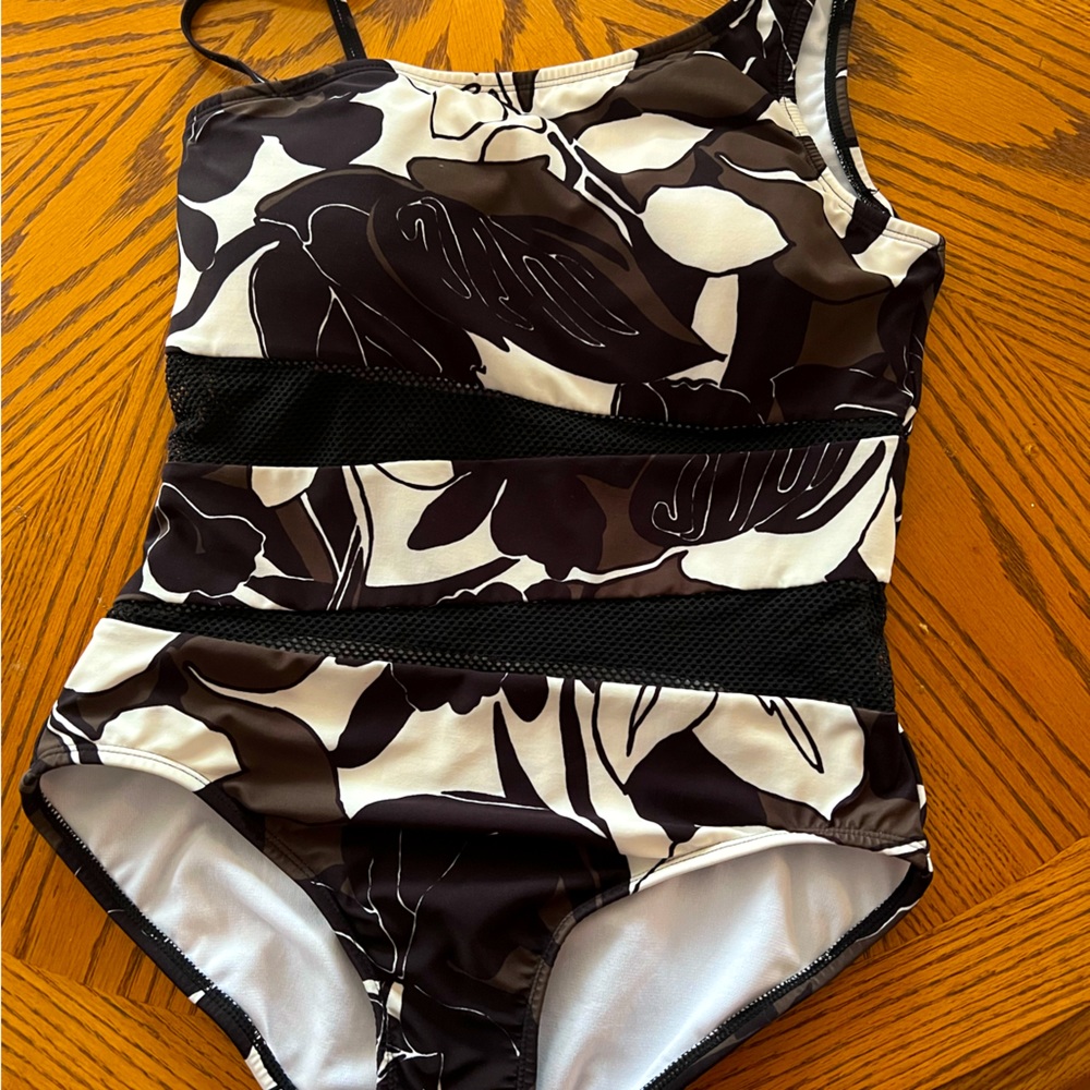 One shoulder swimsuit one piece olive green black white